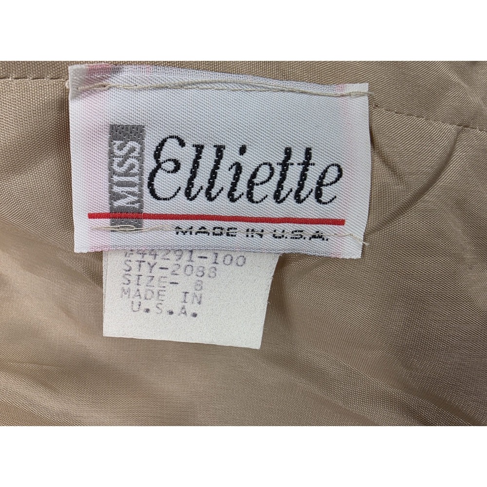 Vintage 80s Miss Elliete Blazer 8 Bling Buttons Brocade Damask Floral Gold - Picture 4 of 9